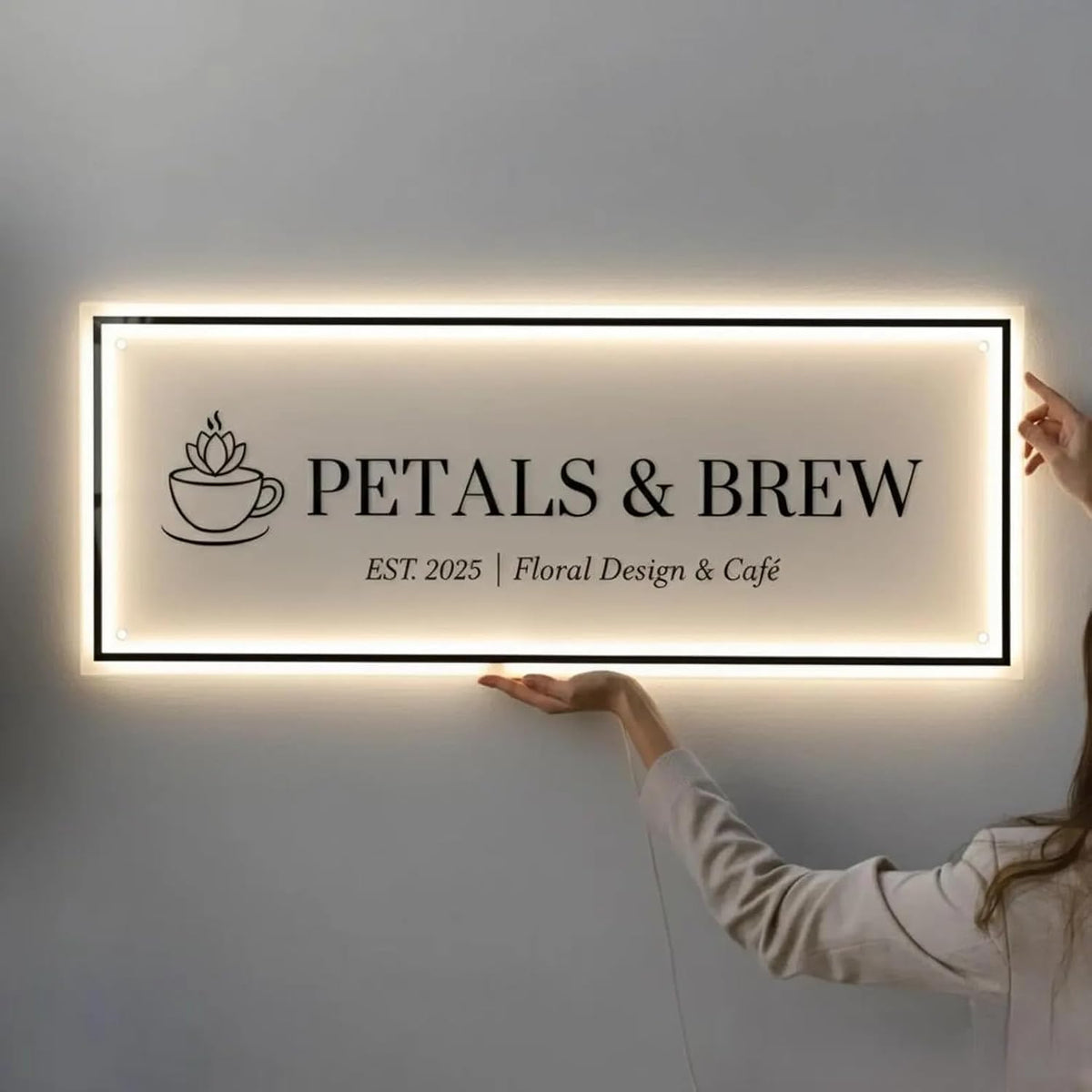 Personalised LED Acrylic Name Plate for Home & Office