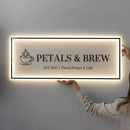 Personalised LED Acrylic Name Plate for Home & Office