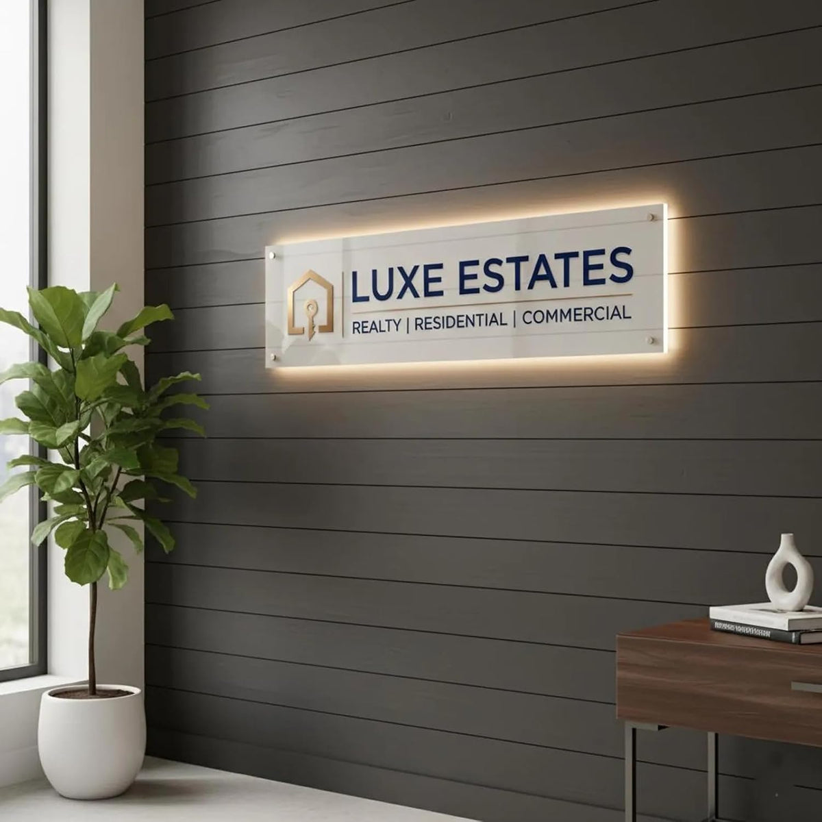 Personalised LED Acrylic Name Plate for Home & Office