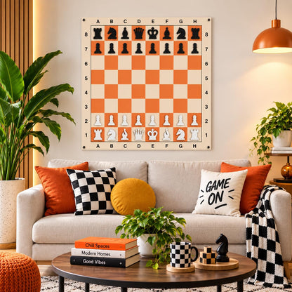 3D Magnetic Chess Wall Decor | Wall-Mounted Chess Board with Magnetic Pieces
