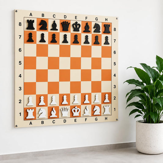 3D Magnetic Chess Wall Decor | Wall-Mounted Chess Board with Magnetic Pieces