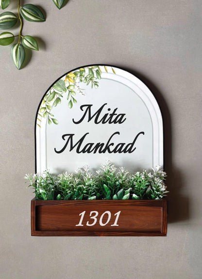 Custom Wooden Name Plate | Arch Design Door Sign