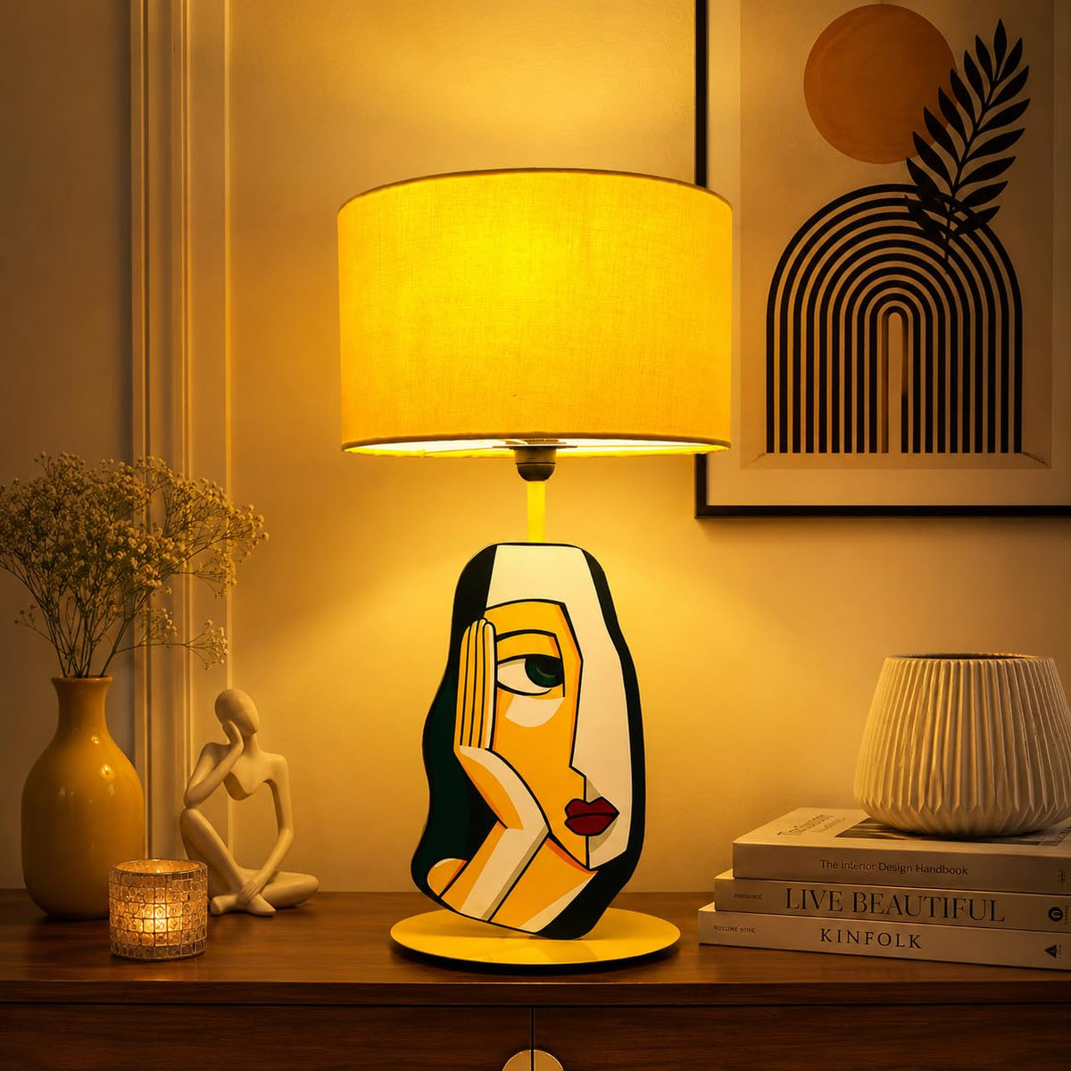 Royal King 55cm Artistic Table Lamp - 6 Color Options